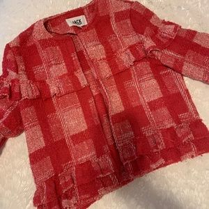 Gingham, layered open blazer